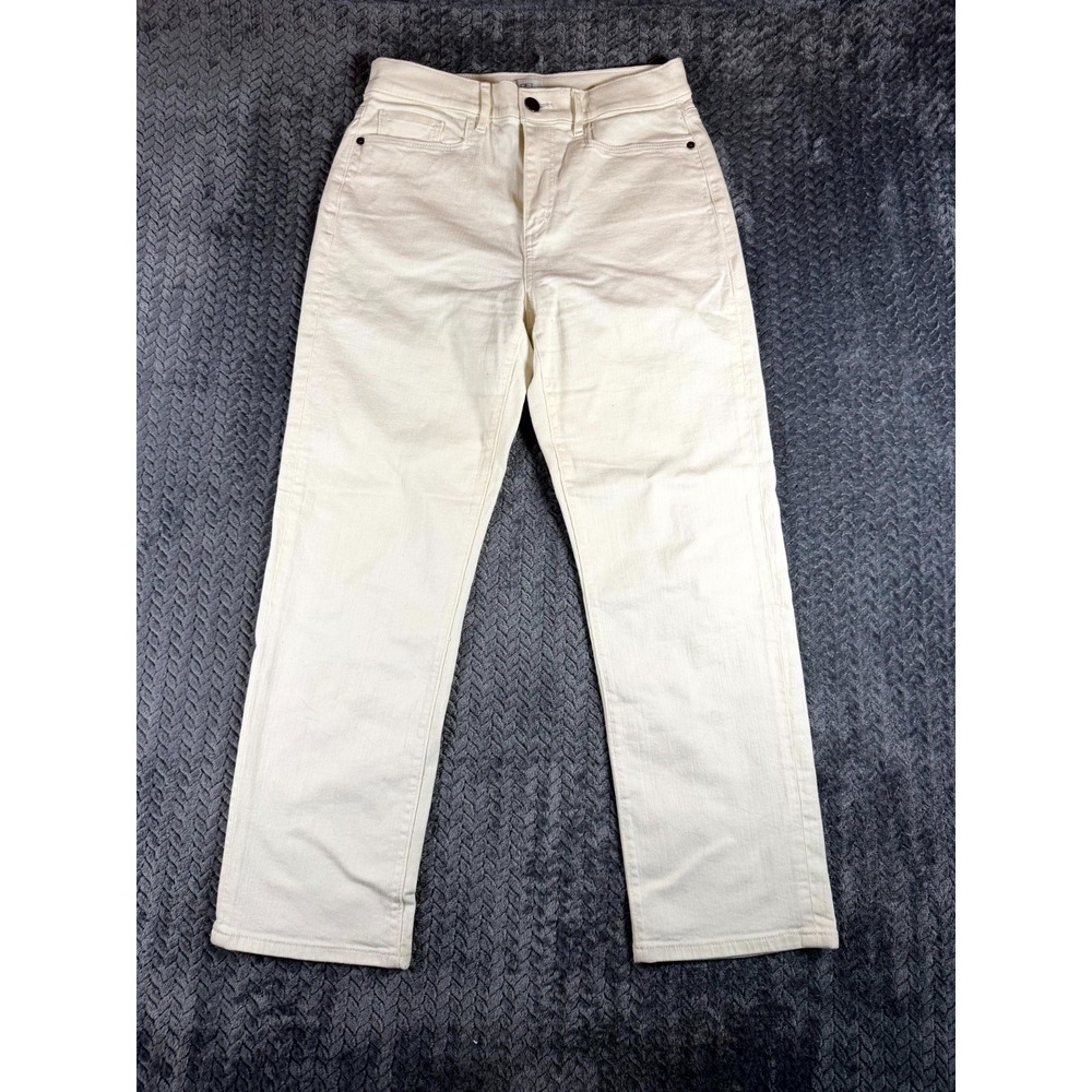 Loft Outlet High Rise Straight Jeans Womens 6 Ivory Classic Outdoor 5 Pockets